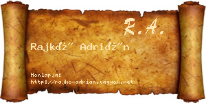 Rajkó Adrián névjegykártya